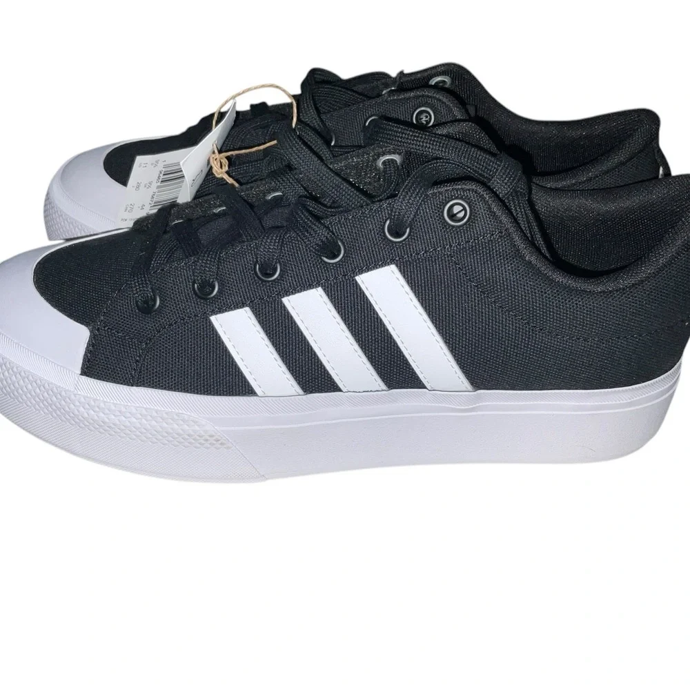 adidas Women's Black and White Platform Canvas Sneakers